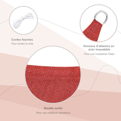 Rectangular Shade Sail 4x6m Outdoor UV Protection Canvas 185g/m² HDPE, for garden terrace outdoor patio pool balcony, terracotta brick