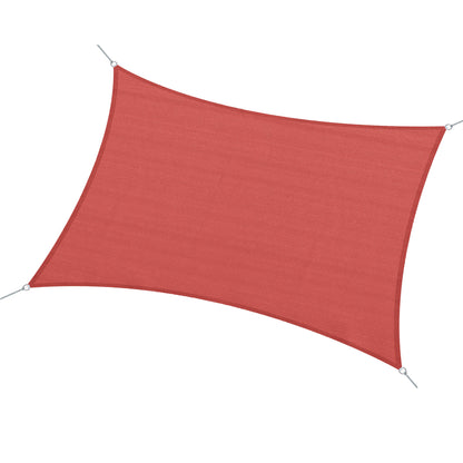 Rectangular Shade Sail 4x6m Outdoor UV Protection Canvas 185g/m² HDPE, for garden terrace outdoor patio pool balcony, terracotta brick
