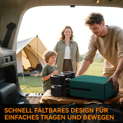 Folding Hand Cart 360° Garden Wagon Transport Trolley with Telescopic Handle Adjustable Handle Height Beach Wagon up to 70 kg Capacity Metal Oxford Green 108 x 55 x 59-89 cm