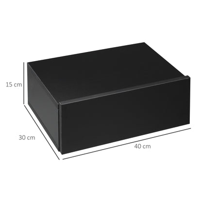 Set of 2 Floating Bedside Tables with 1 Drawer Wall Mounted Design Modern Style for Bedroom 40x30x15 cm Black