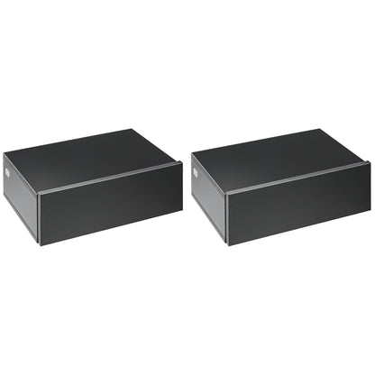 Set of 2 Floating Bedside Tables with 1 Drawer Wall Mounted Design Modern Style for Bedroom 40x30x15 cm Black
