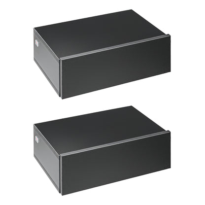 Set of 2 Floating Bedside Tables with 1 Drawer Wall Mounted Design Modern Style for Bedroom 40x30x15 cm Black