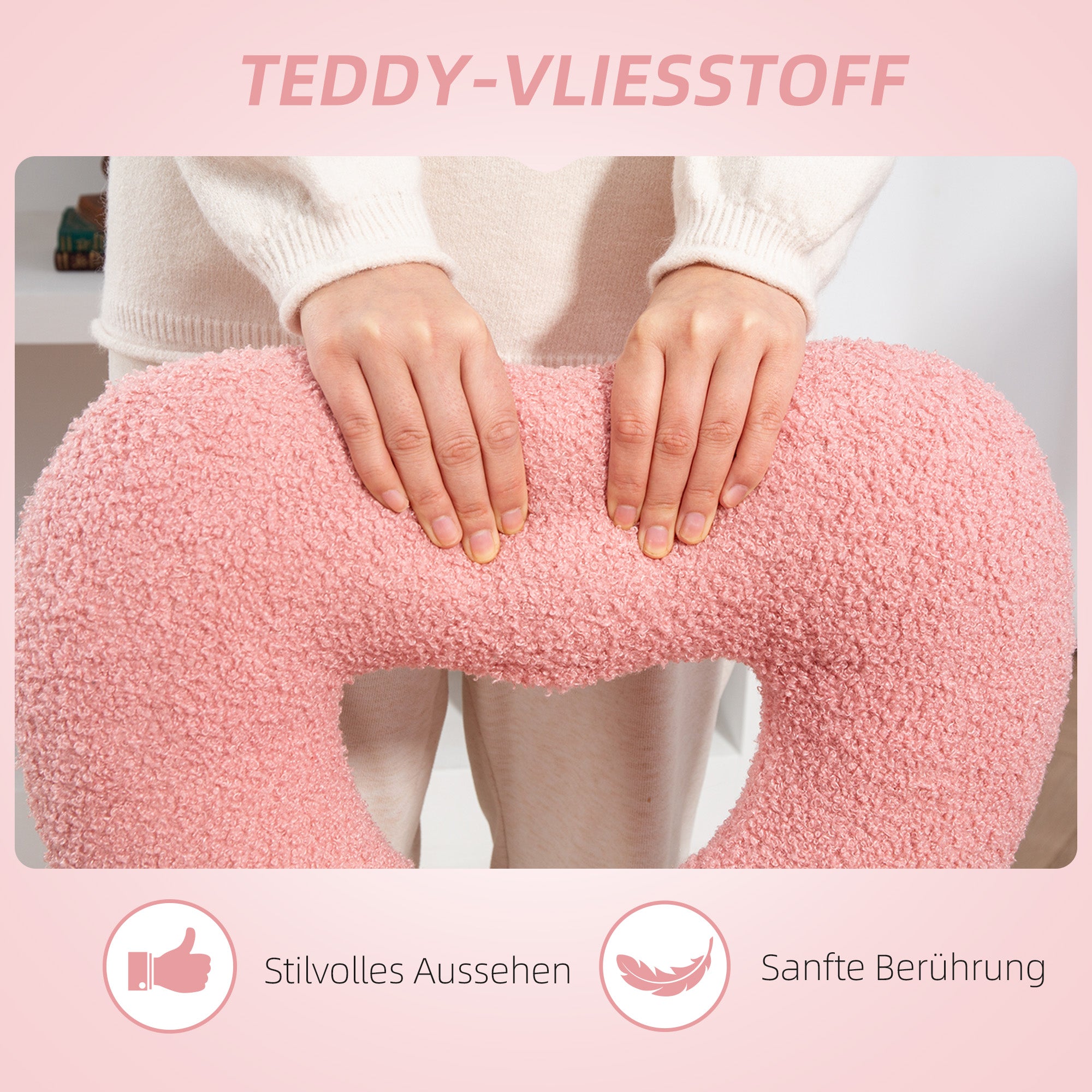 Desk Chair Office Chair Swivel Home Office Chair with Heart-shaped Backrest, Armless Height Adjustable Teddy Fleece Vanity Chair for Study Room, Pink