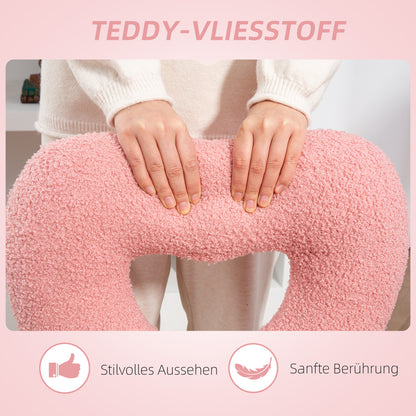 Desk Chair Office Chair Swivel Home Office Chair with Heart-shaped Backrest, Armless Height Adjustable Teddy Fleece Vanity Chair for Study Room, Pink