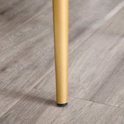 Set of 2 Modern Upholstered Dining Chairs with Backrest, Iron Legs for Kitchen, Living Room or Lounge in Modern Style, Green, 50x56.5x85cm