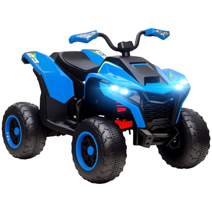 Electric Quad for Kids 12V Electric Children's Quad with 2 Motors, 3-6km/h Children's Quad with Suspension, LED Light, Kids Car with USB, Music for 3-8 Years, Blue