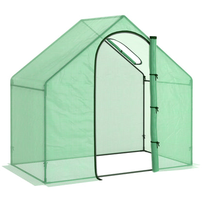 Greenhouse with Window, Roll-Up Door, Winterproof Steel Frame Greenhouse, Greenhouse for Balcony, Garden, Tomato House 180 x 100 x 168 cm, Tomato Greenhouse for Tomatoes, Vegetables, Dark Green