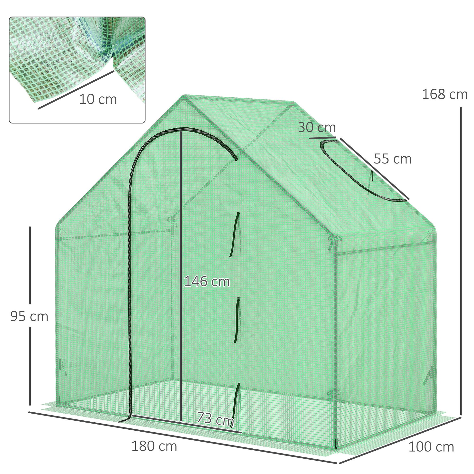Greenhouse with Window, Roll-Up Door, Winterproof Steel Frame Greenhouse, Greenhouse for Balcony, Garden, Tomato House 180 x 100 x 168 cm, Tomato Greenhouse for Tomatoes, Vegetables, Dark Green