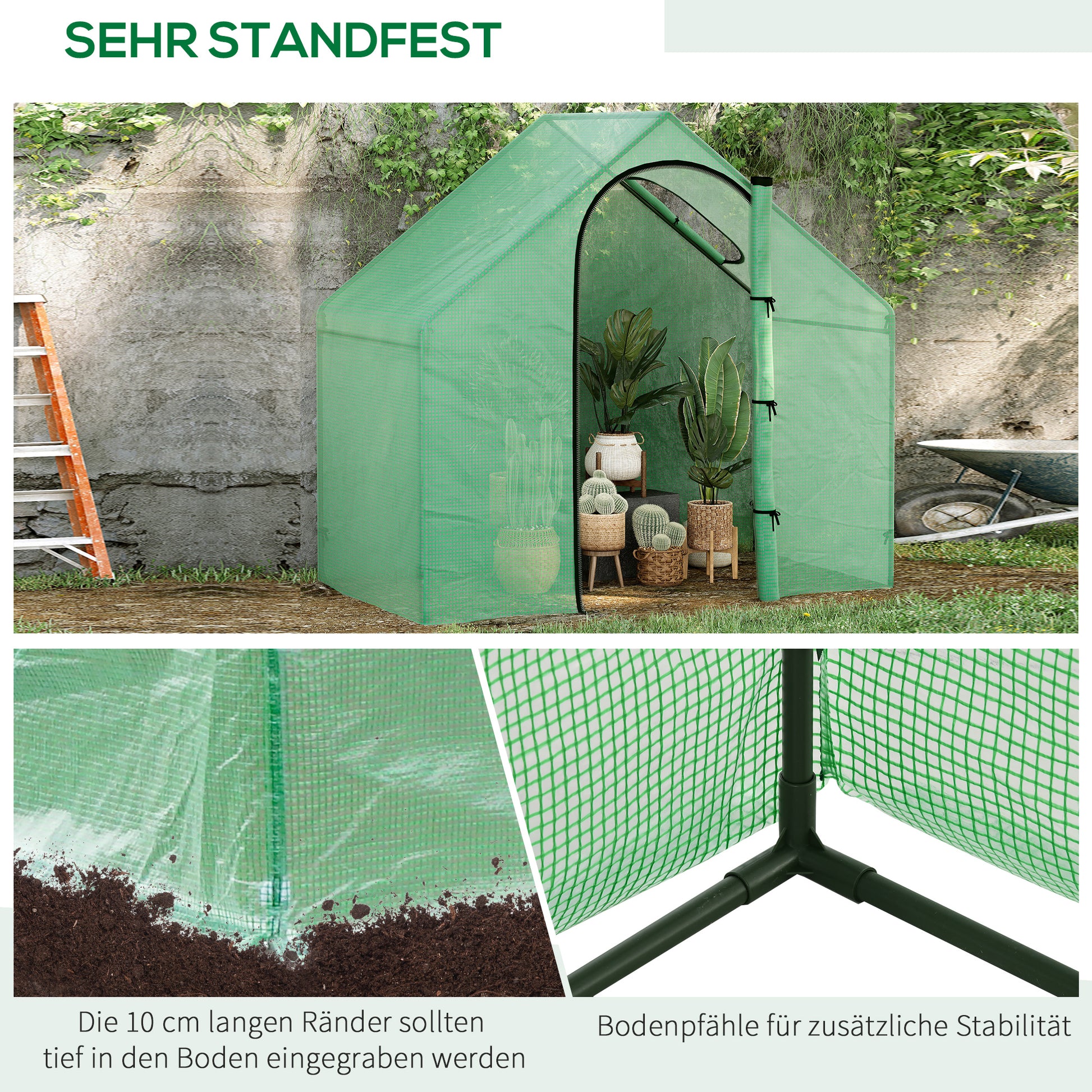 Greenhouse with Window, Roll-Up Door, Winterproof Steel Frame Greenhouse, Greenhouse for Balcony, Garden, Tomato House 180 x 100 x 168 cm, Tomato Greenhouse for Tomatoes, Vegetables, Dark Green