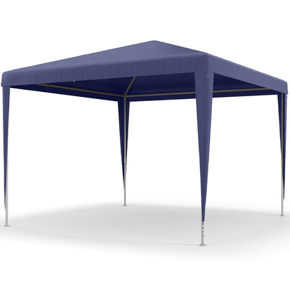 Foldable 3x3m Garden Gazebo Pavilion Canopy with 4 Drainage Holes and Anti-UV Steel Frame for Terrace Patio Outdoor Camping Blue