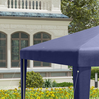 Foldable 3x3m Garden Gazebo Pavilion Canopy with 4 Drainage Holes and Anti-UV Steel Frame for Terrace Patio Outdoor Camping Blue