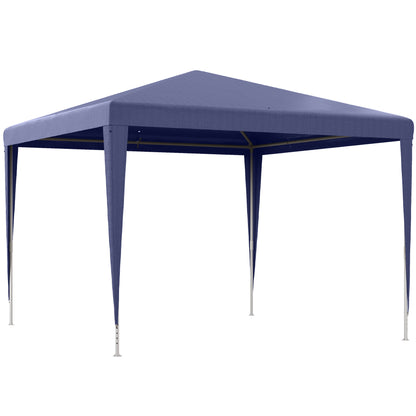 Foldable 3x3m Garden Gazebo Pavilion Canopy with 4 Drainage Holes and Anti-UV Steel Frame for Terrace Patio Outdoor Camping Blue