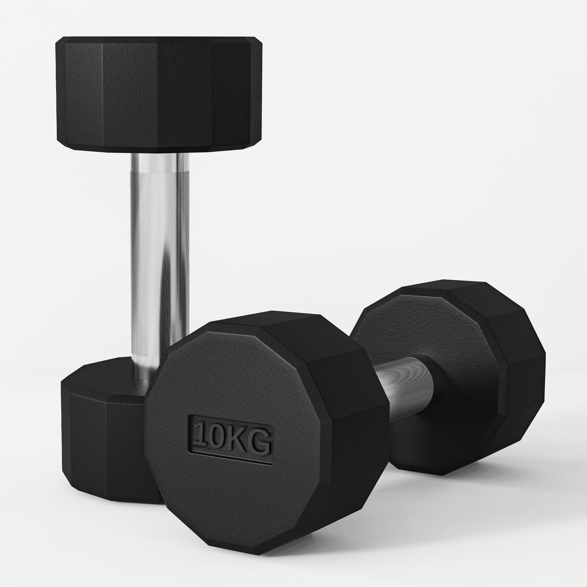 SPORTNOW Dumbbell Set 2 x 10 kg, Metal Dumbbell Set, 2 Pack Non-Slip Dumbbells, for Strength Training and Fitness, Black