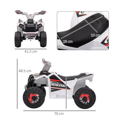 Kids Quad Electric 6V Children's Quad with Forward, Reverse Function, Electric Quad for Kids 1.5-3 Years White