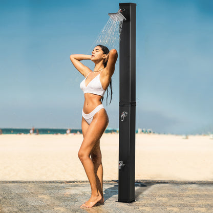 Solar Shower 40 Liters Garden Shower with Water Tap Shower Head, up to 60°C, Outdoor Shower without Power Connection Pool Shower Camping Shower Rain Shower Warm Water