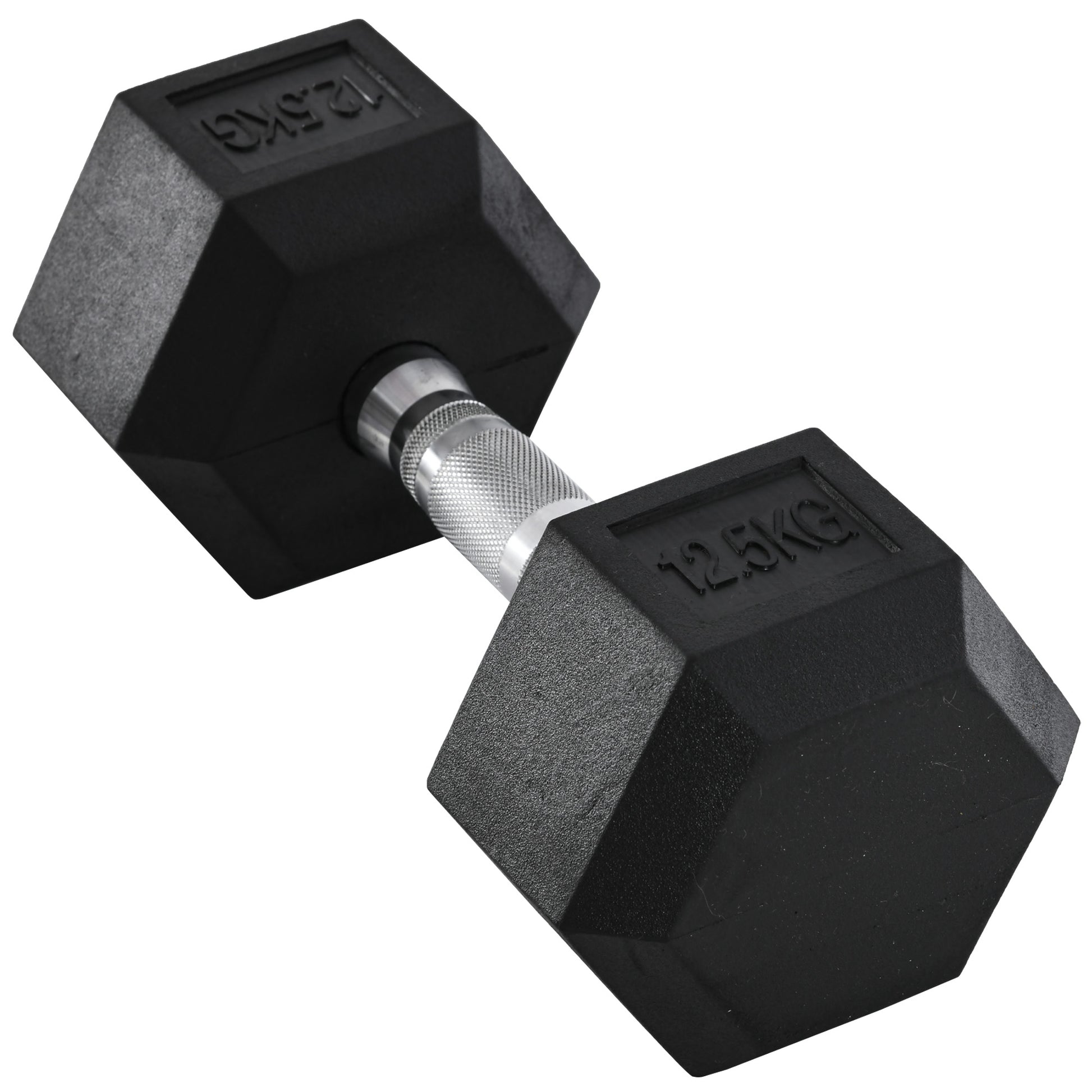 Dumbbells with knurled grip, Cast Iron Dumbbell, 1 x 12.5 kg, Dumbbells for Men and Women, Dumbbell for Home, Gym, Strength Training