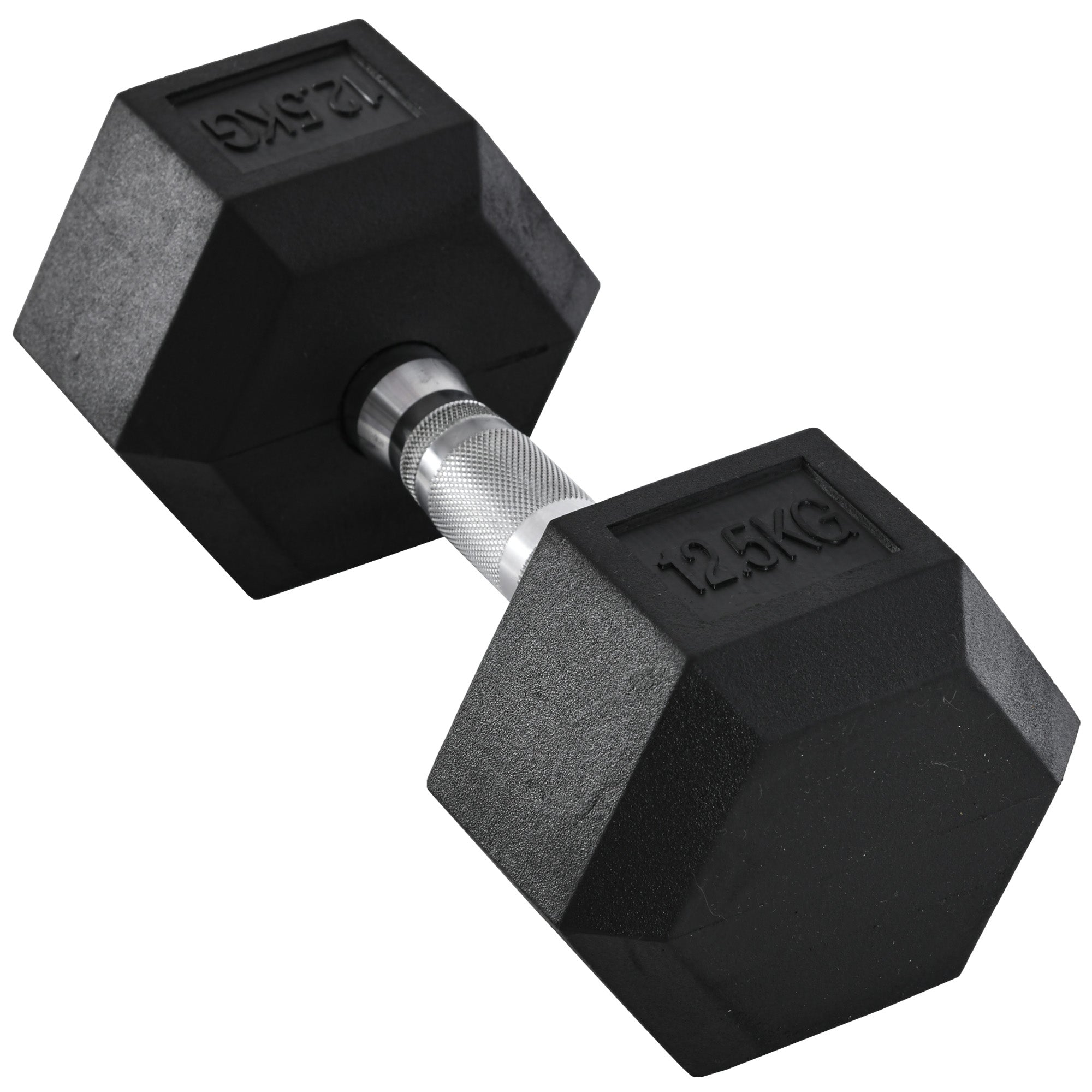 Dumbbells with knurled grip, Cast Iron Dumbbell, 1 x 12.5 kg, Dumbbells for Men and Women, Dumbbell for Home, Gym, Strength Training