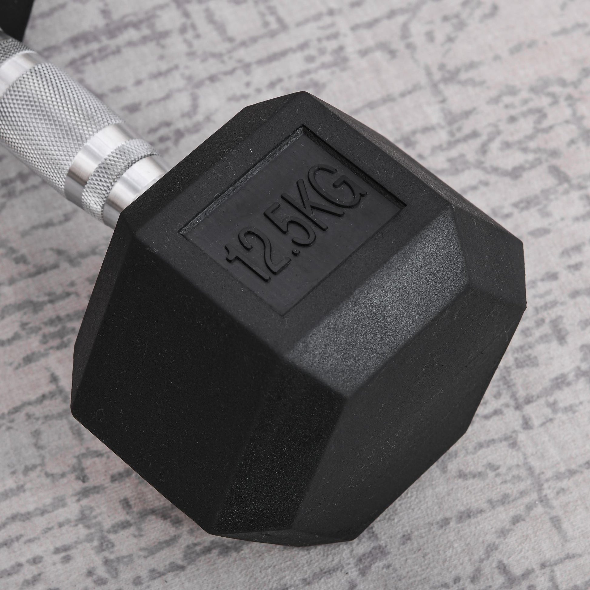 Dumbbells with knurled grip, Cast Iron Dumbbell, 1 x 12.5 kg, Dumbbells for Men and Women, Dumbbell for Home, Gym, Strength Training