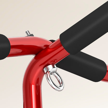 SPORTNOW Multifunctional Pull-Up Bar Wall-Mounted Pull-Up Bar 150 kg Load for Home Gym Workout Red and Black