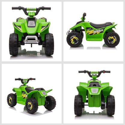 Electric Quad for Children 18-36 Months Electric ATV 6V with Forward and Reverse Maximum Load 20 kg 72x40x45.5 cm Green