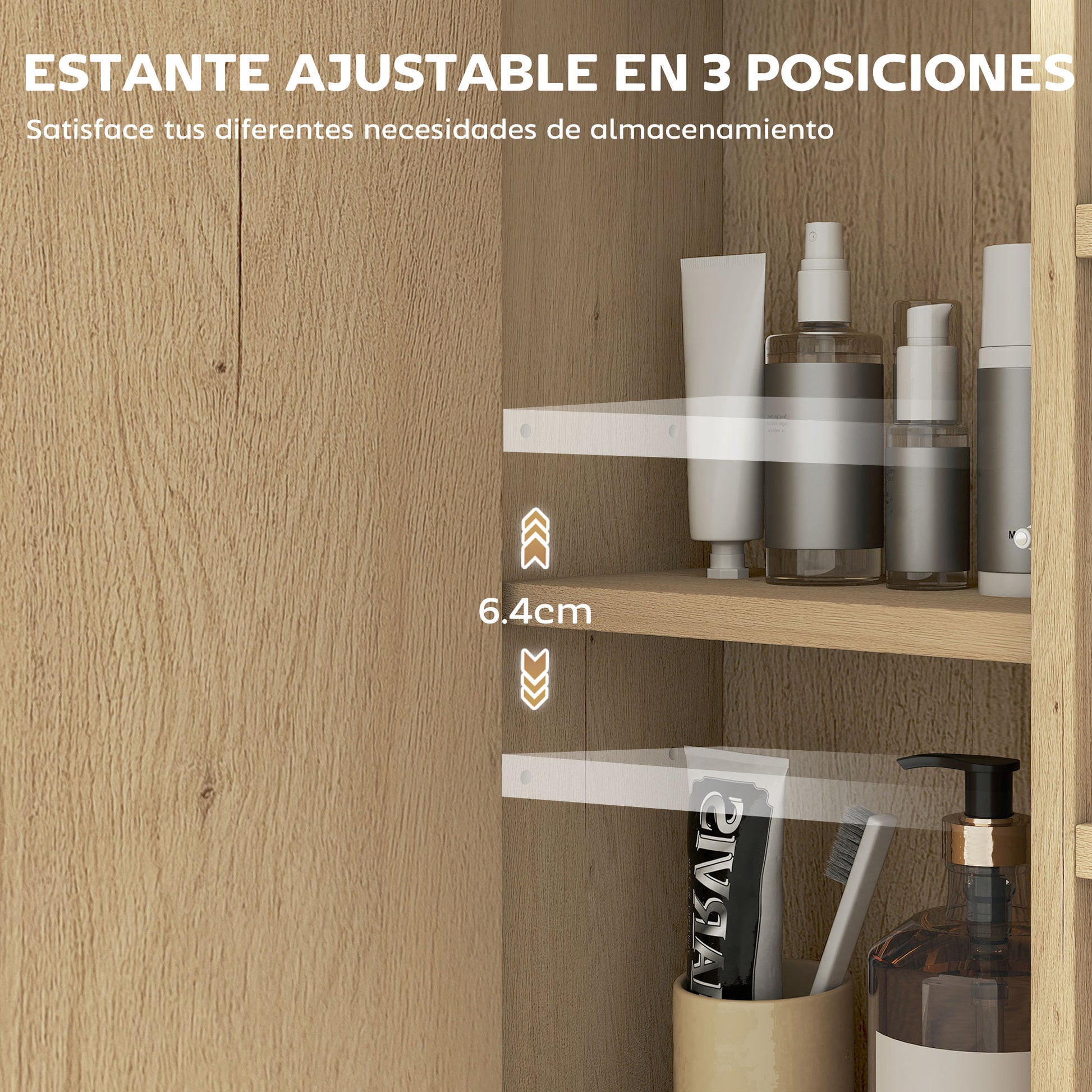 Bathroom Cabinet with Mirror Wall Mounted Bathroom Cabinet with Adjustable Shelf and 6 Open Compartments 23.6x6.3x23 inches Oak