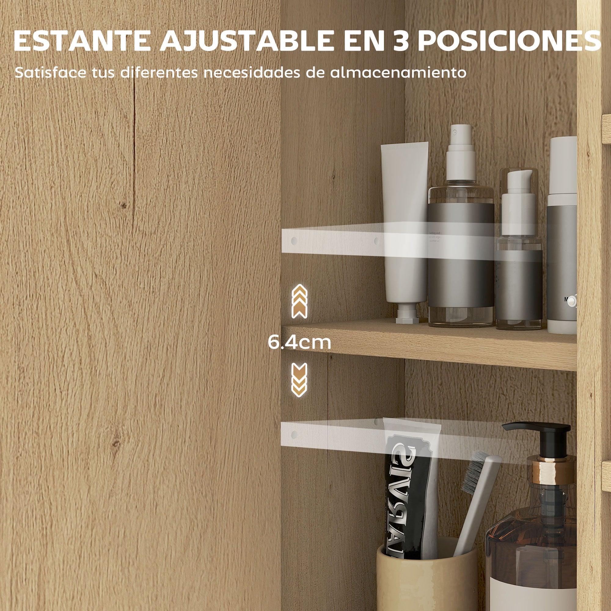 Bathroom Cabinet with Mirror Wall Mounted Bathroom Cabinet with Adjustable Shelf and 6 Open Compartments 23.6x6.3x23 inches Oak