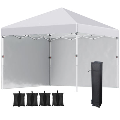 Pavilion approx. 3x3m, water-repellent Stable Winterproof Pop-up Folding Pavilion with 2 Side Walls, UV 30+ Protection, Foldable Party Tent Garden Tent with Bag, Garden Pavilion for Camping, White