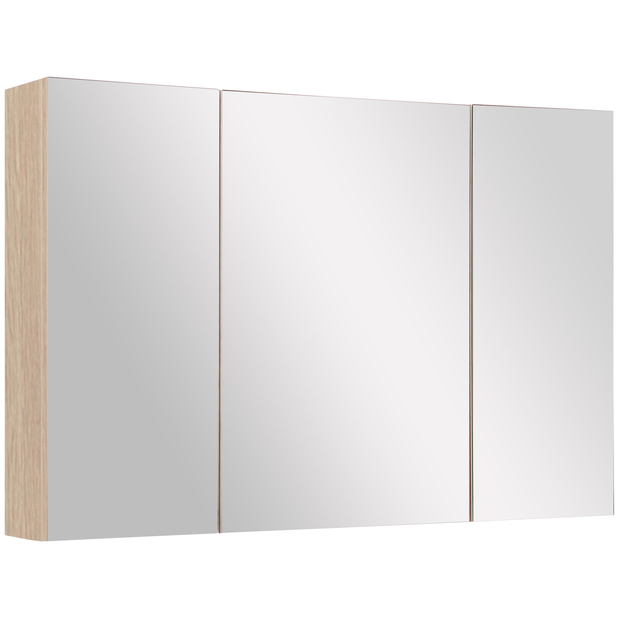Bathroom Cabinet with Mirror Bathroom Mirror Cabinet with 3 Doors and Adjustable Shelves for Bathroom Bedroom Modern Style 90x60x13.5 cm Oak