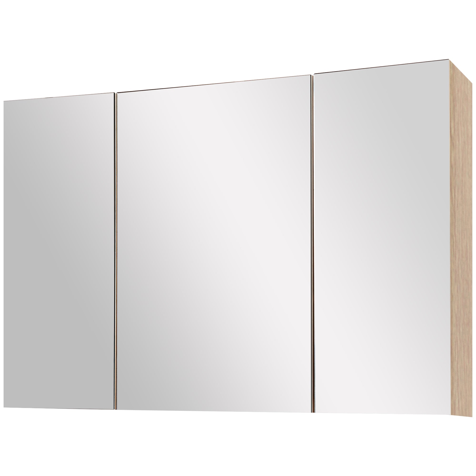 Bathroom Cabinet with Mirror Bathroom Mirror Cabinet with 3 Doors and Adjustable Shelves for Bathroom Bedroom Modern Style 90x60x13.5 cm Oak