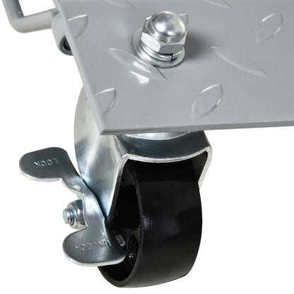 Parking Lift 2 Pieces Parking Aid Tire Change Jack with 4 Wheels for Car Gray 40.5L x 30W x 13.5H cm