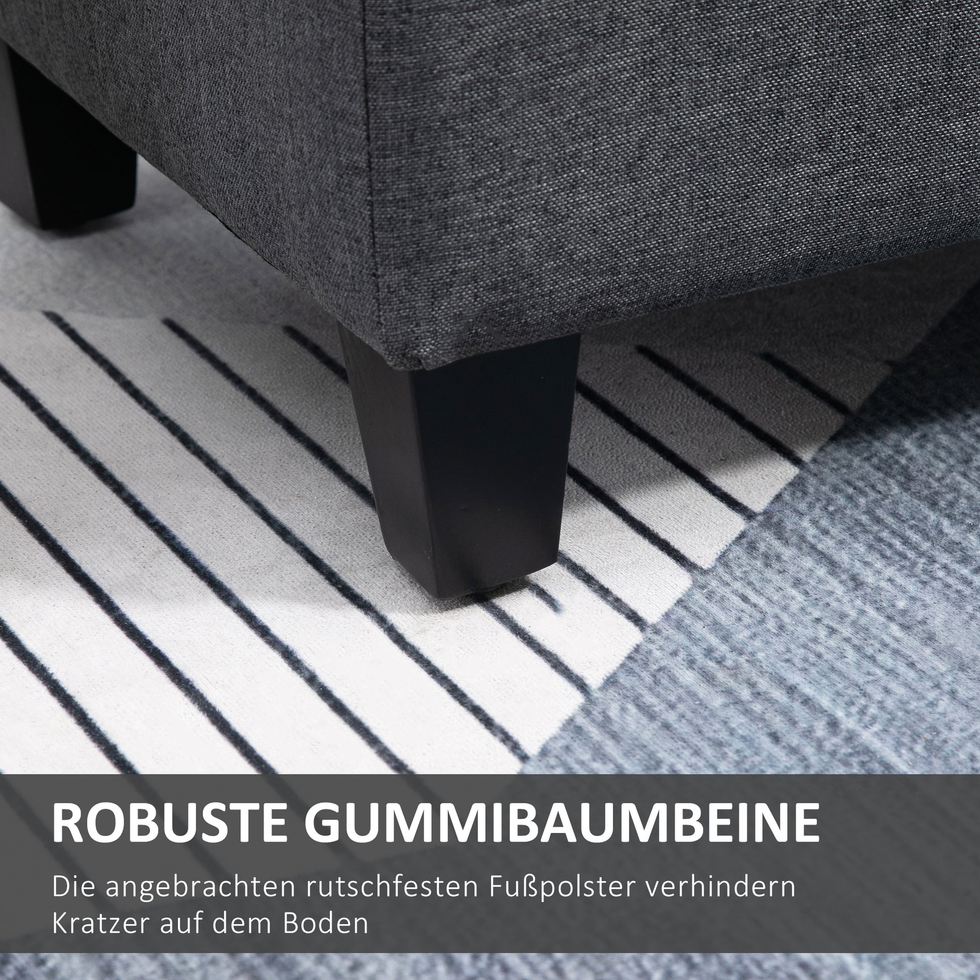 Bench Upholstered Bench with Storage Chest Bench Hallway Bedroom Living Room Linen-like Polyester Rubberwood Dark Gray 100 x 40 x 44 cm