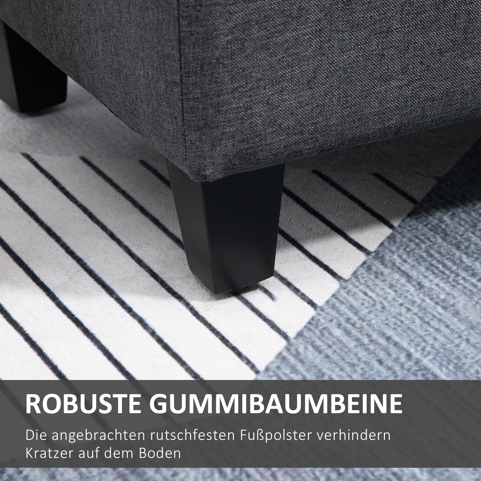 Bench Upholstered Bench with Storage Chest Bench Hallway Bedroom Living Room Linen-like Polyester Rubberwood Dark Gray 100 x 40 x 44 cm