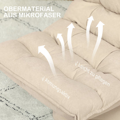 Floor Chair Floor Sofa with Adjustable Backrest, Swivel Meditation Chair with Base, Lazy Sofa, Padded Reclining Armchair for Office, Living Room, Beige