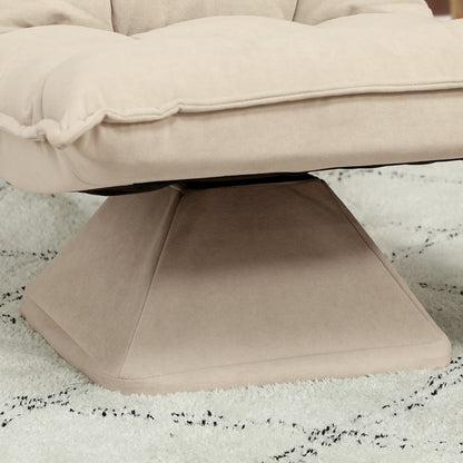 Floor Chair Floor Sofa with Adjustable Backrest, Swivel Meditation Chair with Base, Lazy Sofa, Padded Reclining Armchair for Office, Living Room, Beige