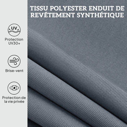 Outdoor Free-standing Awning Retractable Manual Awning Adjustable Length 2 x 2.2-3.1 m with Crank Installation Without Drilling Metal Aluminum Polyester Dark Grey