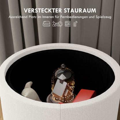 Storage Ottoman Footrest Ottoman Cube Storage Box Padded Ottoman, Linen-Like 56 x 42 x 42 cm Cream