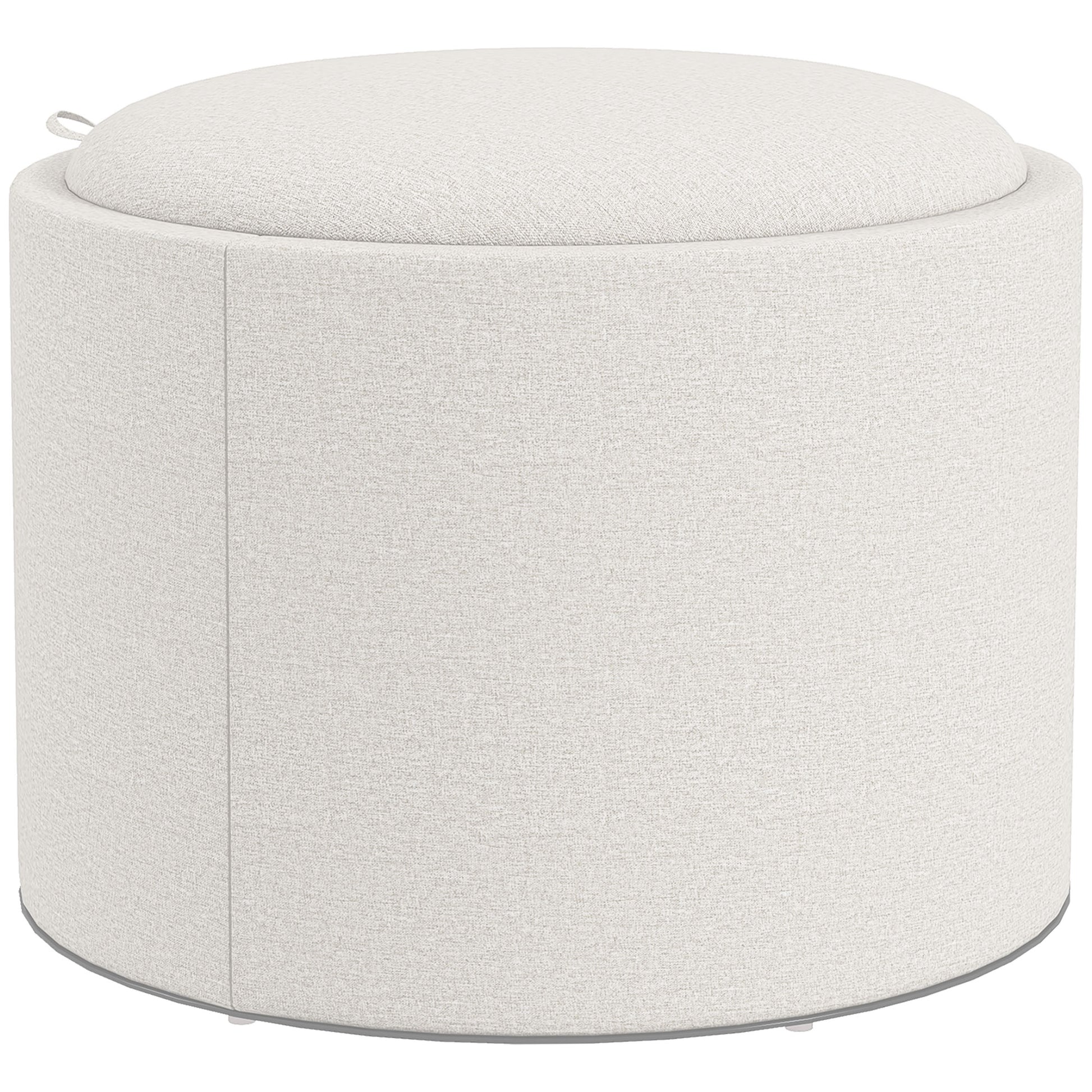 Storage Ottoman Footrest Ottoman Cube Storage Box Padded Ottoman, Linen-Like 56 x 42 x 42 cm Cream