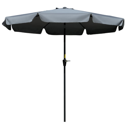 Garden Umbrella Ø266 cm Patio Umbrella Tilt with UV50+ Protection Aluminum Pole and Crank Sun Umbrella for Patio Terrace Dark Gray