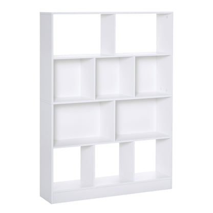 4-Tier Bookshelf with 10 Compartments Multi-Purpose Storage Shelves for Books Plants 100x23.8x140 cm White
