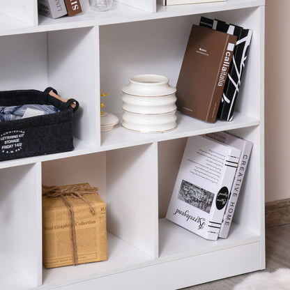 4-Tier Bookshelf with 10 Compartments Multi-Purpose Storage Shelves for Books Plants 100x23.8x140 cm White