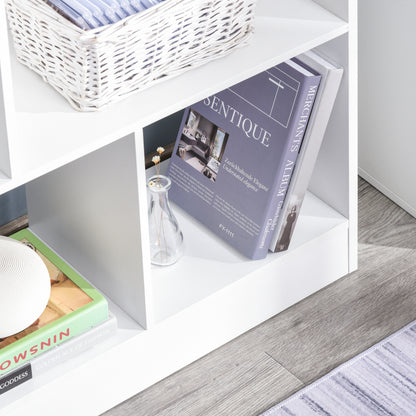 4-Tier Bookshelf with 10 Compartments Multi-Purpose Storage Shelves for Books Plants 100x23.8x140 cm White