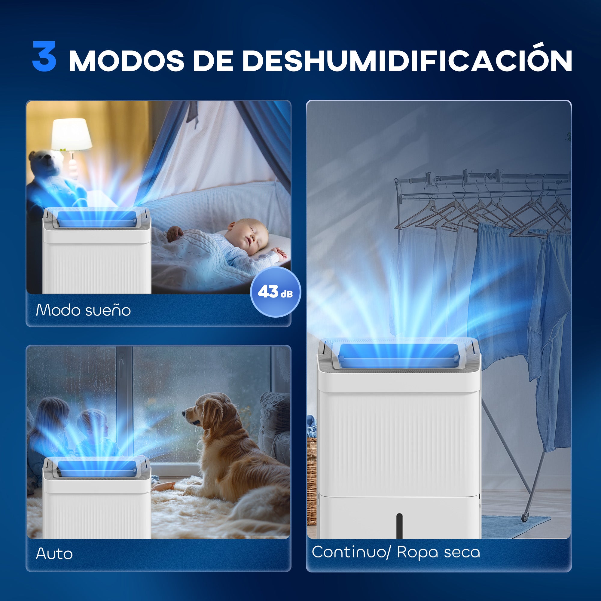 35L/day Dehumidifier Water Tank 5.5L Electric Dehumidifier with LED Screen 24H Timer Child Lock and Continuous Drainage for 40-100m² White
