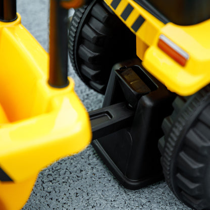 Children's Toy Truck 12-36 Months with Integrated Shovel and Trailer, Ride-On Excavator for Kids in PP and Metal, 91x29x44 cm, Yellow
