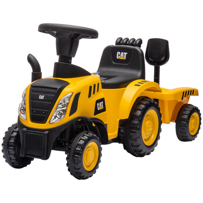 Children's Toy Truck 12-36 Months with Integrated Shovel and Trailer, Ride-On Excavator for Kids in PP and Metal, 91x29x44 cm, Yellow