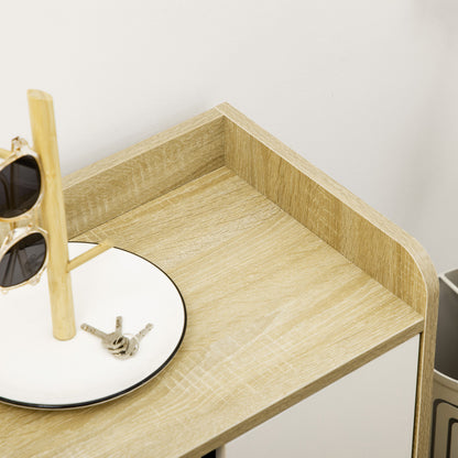 Modern Shoe Cabinet Narrow Shoe Rack with 2 Doors Storage Shelves for 13 Pairs of Shoes for Entryway Hallway 80x30x80 cm Natural and White