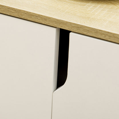 Modern Shoe Cabinet Narrow Shoe Rack with 2 Doors Storage Shelves for 13 Pairs of Shoes for Entryway Hallway 80x30x80 cm Natural and White