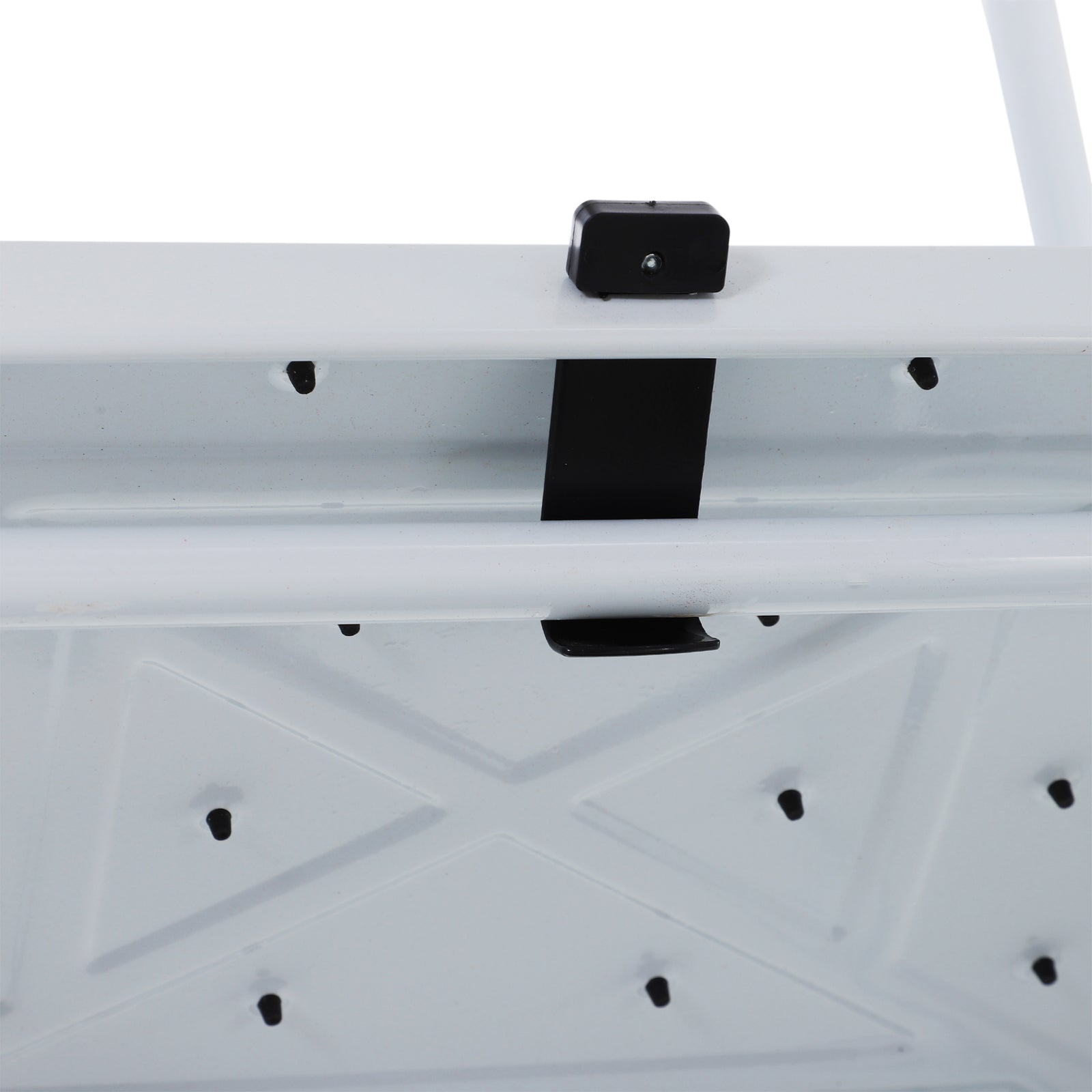 4-Step Foldable Steel Step Ladder with Handrails and Tool Holder 330 lbs Capacity 19.7x32.7x61 inches Black and White