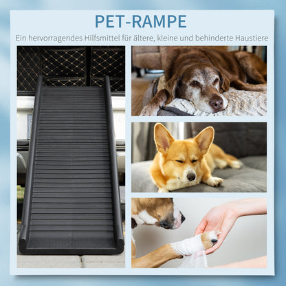 Dog Ramp Foldable Dog Stairs, Dog Car Ramp, Car Trunk Ramp Non-Slip Entry Aid for Trunk, Cars, Trucks, and SUVs up to 75 kg 155 x 39 cm