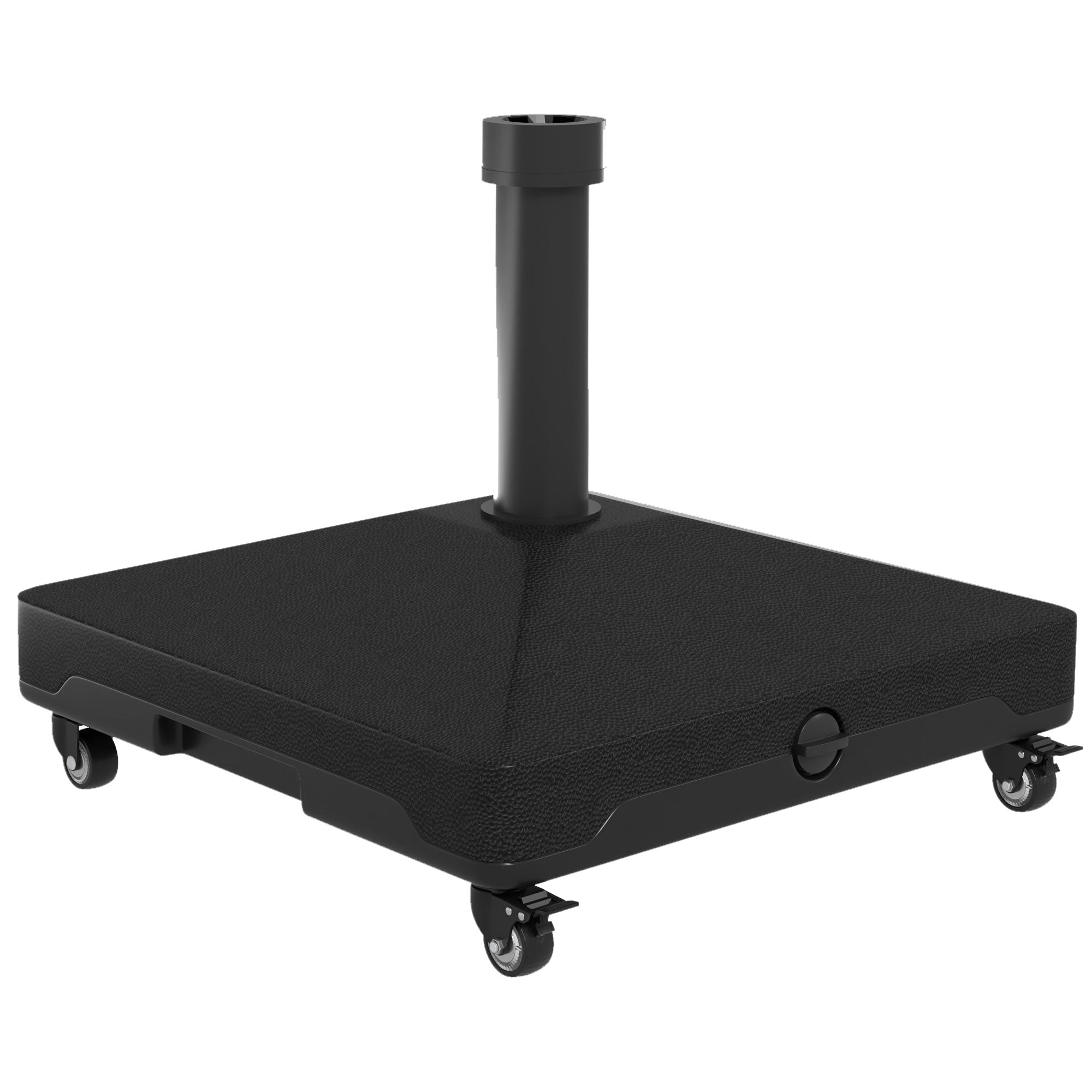 Square Umbrella Base Umbrella Stand with Wheels Fillable with Water 17kg or Sand 21kg for Garden Terrace Black