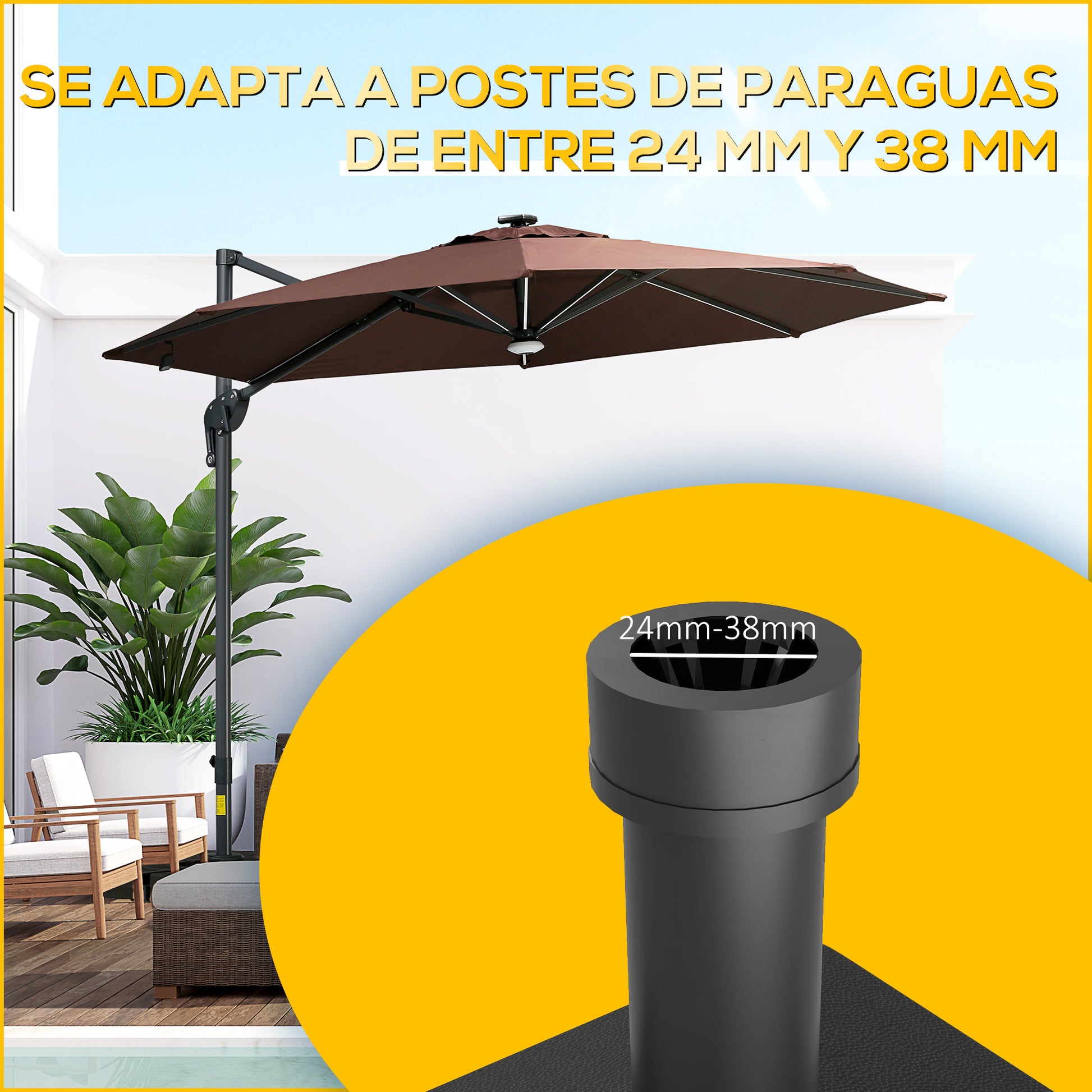 Square Umbrella Base Umbrella Stand with Wheels Fillable with Water 17kg or Sand 21kg for Garden Terrace Black